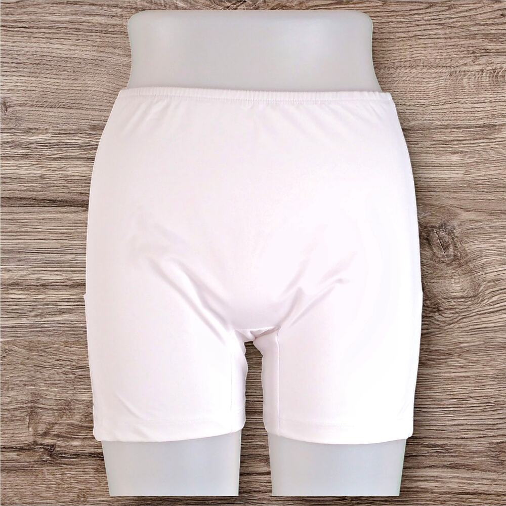 IBKUL White Performance Slip Pocket 9" Shorty Shorts Layer Women's MEDIUM - Picture 2 of 8